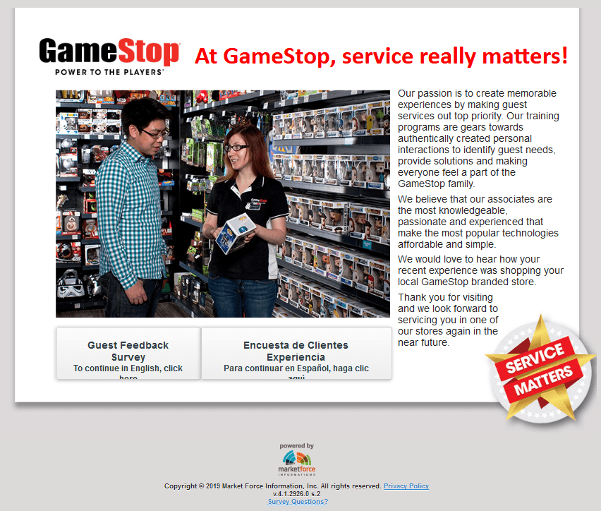 Tell GameStop Survey