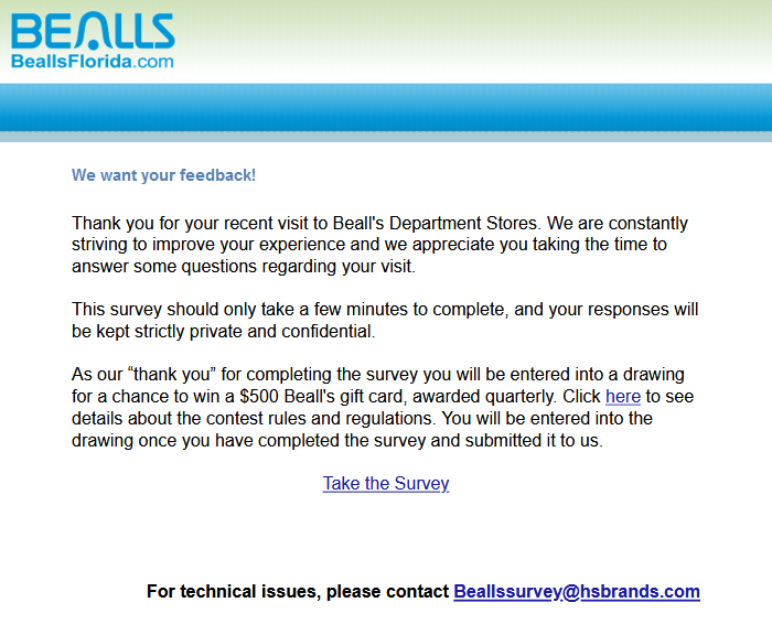BeallsFlorida.com/Survey