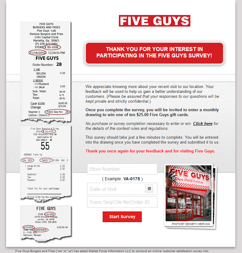Five Guys Survey