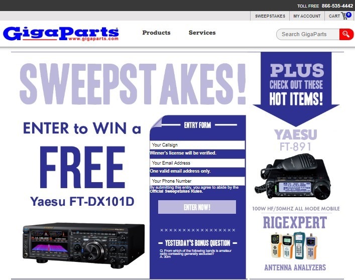 Gigaparts Sweepstakes
