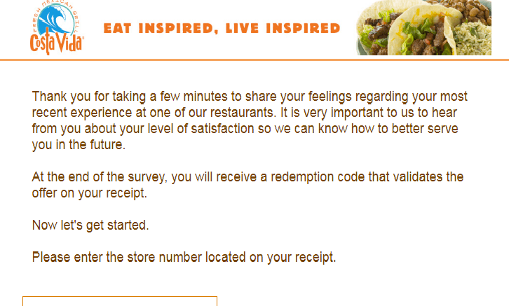 Costa Vida Guest Satisfaction Survey Review