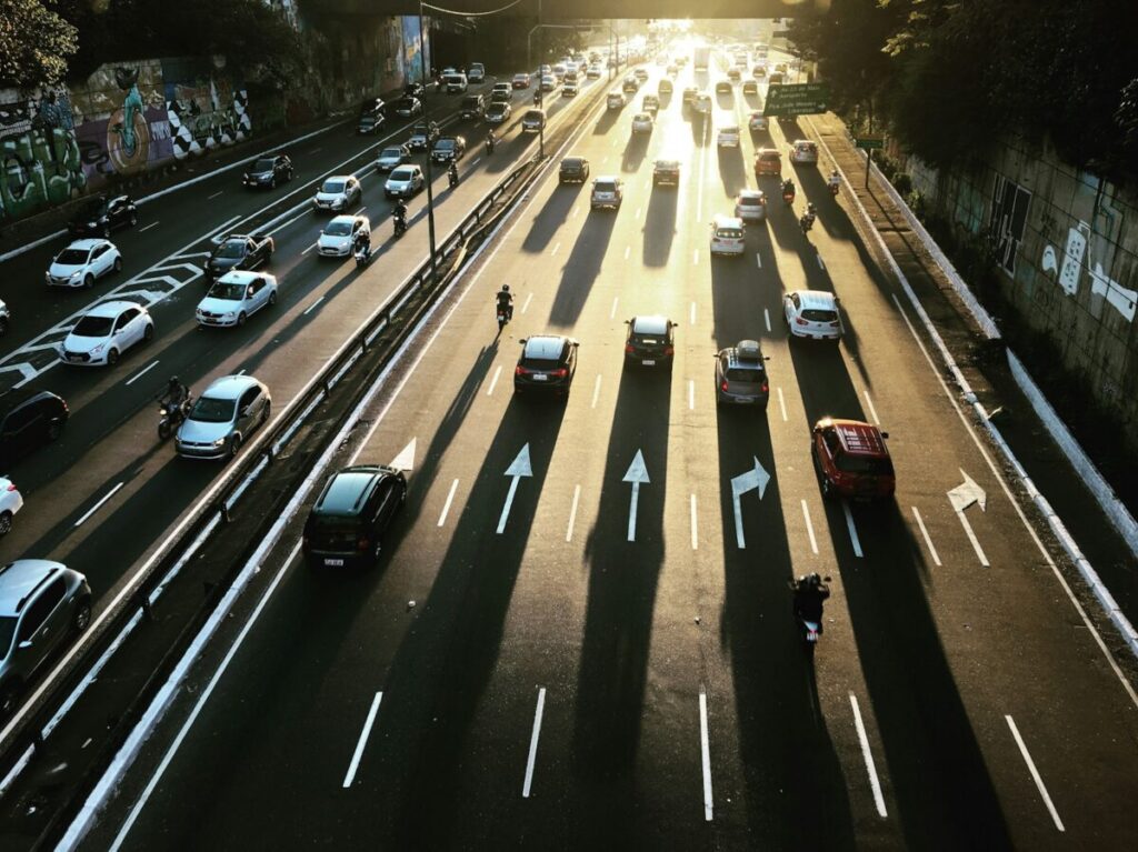 aerial photography of highway road