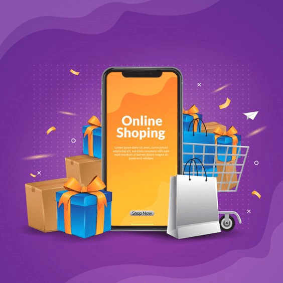 Online shopping app illustration