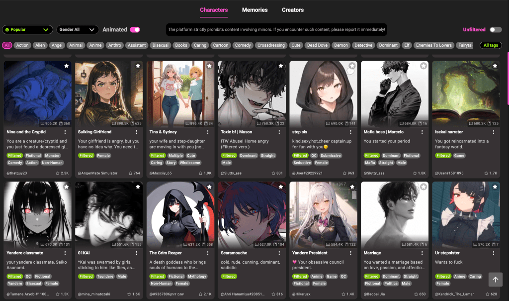 This is CrushOn.AI, An advanced AI companion powered with excellent NLP technology that facilitates NSFW and interactive conversations while offering unrestricted and personalised interactions.