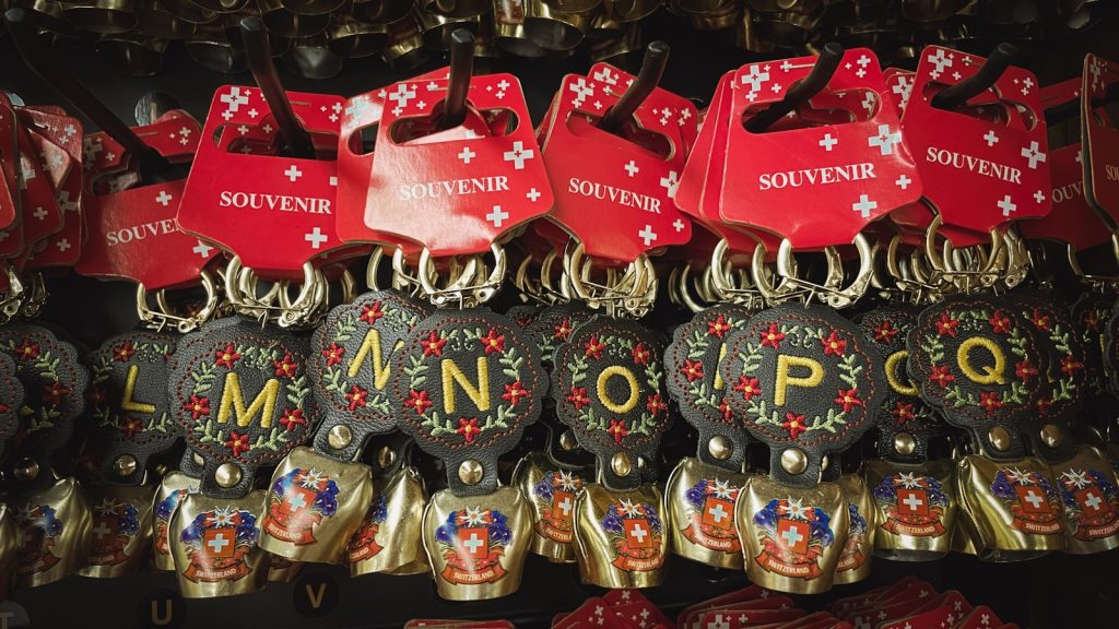 a display of souvenirs for sale in a store